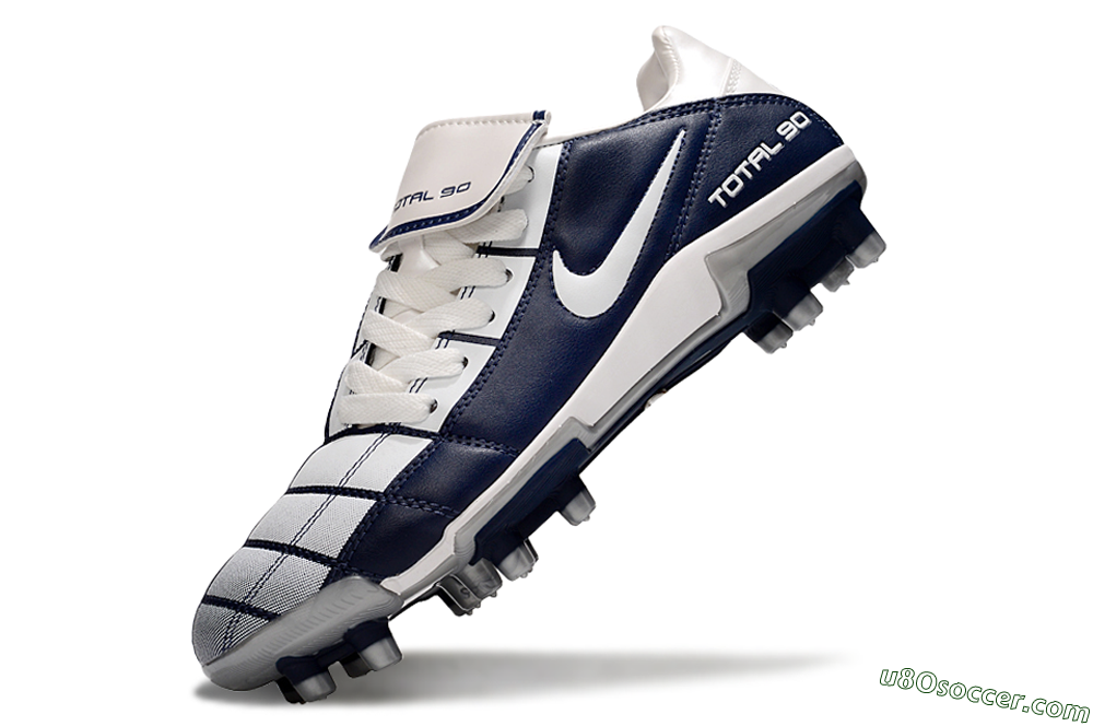 Nike Total 90 III FG Firm Ground Soccer Cleats - White/Blue/Grey 6