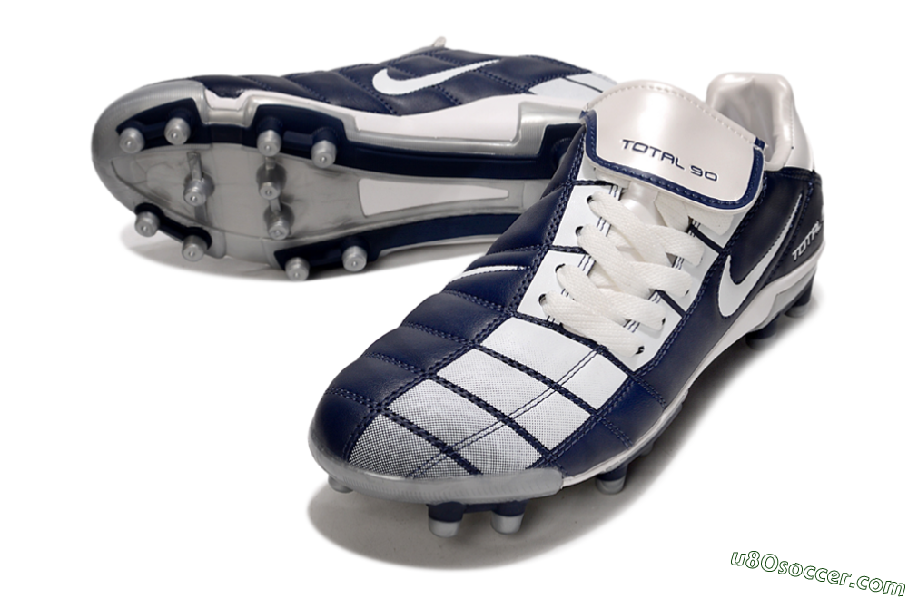 Nike Total 90 III FG Firm Ground Soccer Cleats - White/Blue/Grey 3