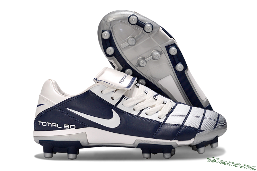 Nike Total 90 III FG Firm Ground Soccer Cleats - White/Blue/Grey 1