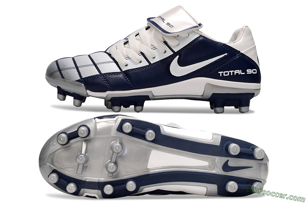 Nike Total 90 III FG Firm Ground Soccer Cleats - White/Blue/Grey 0