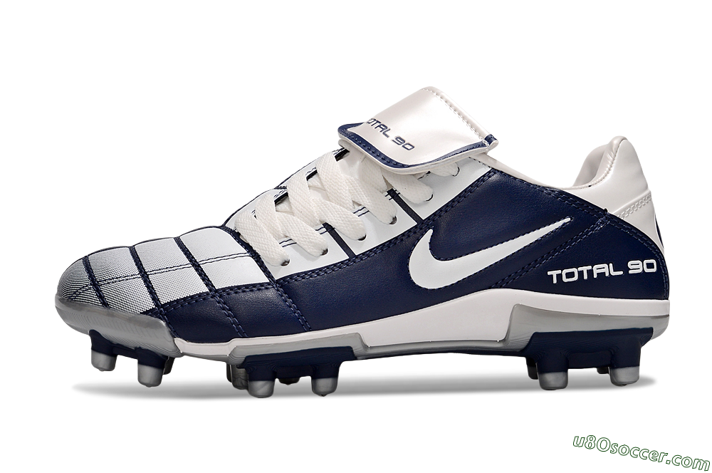 Nike Total 90 III FG Firm Ground Soccer Cleats - White/Blue/Grey 2