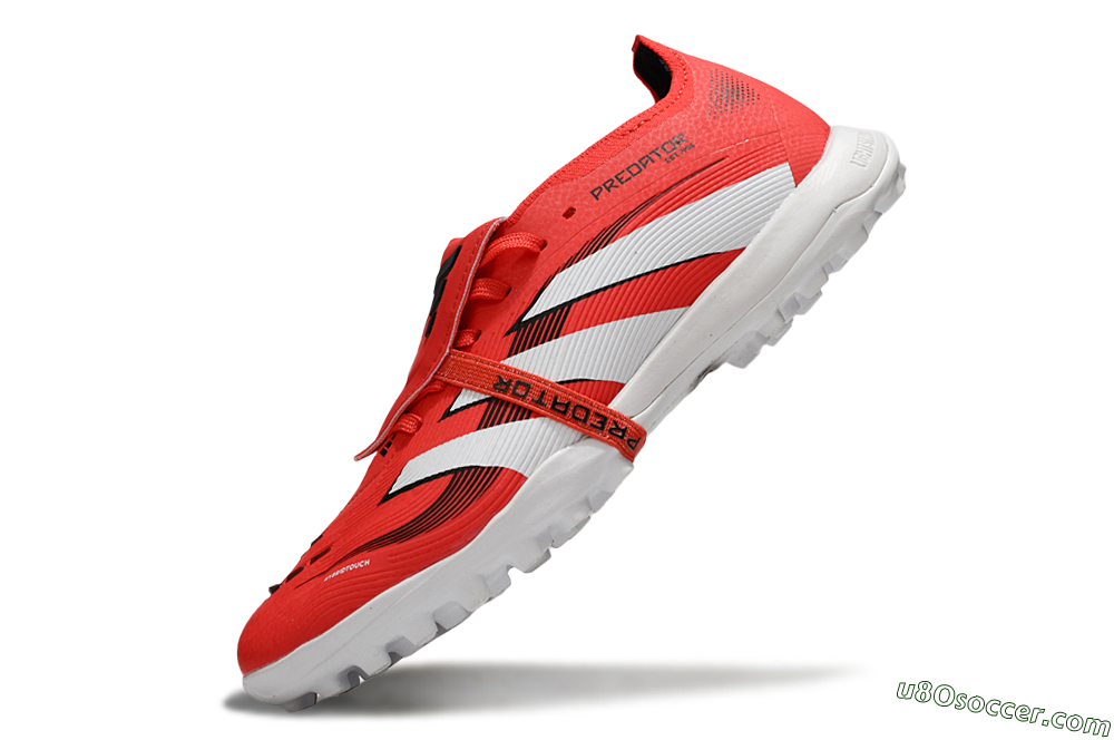 Adidas Predator 25 Foldover Tongue TF Artificial Turf Soccer Shoes - Red/White/Black 6