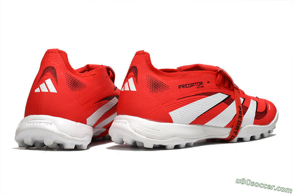 Adidas Predator 25 Foldover Tongue TF Artificial Turf Soccer Shoes - Red/White/Black 7