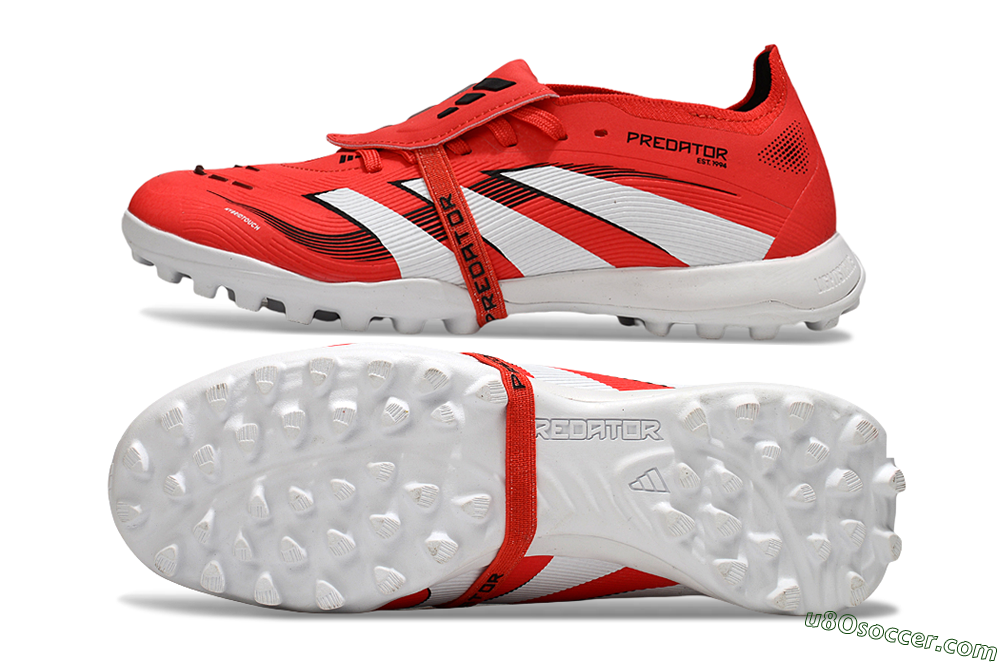 Adidas Predator 25 Foldover Tongue TF Artificial Turf Soccer Shoes - Red/White/Black 0