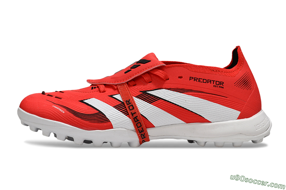 Adidas Predator 25 Foldover Tongue TF Artificial Turf Soccer Shoes - Red/White/Black 2
