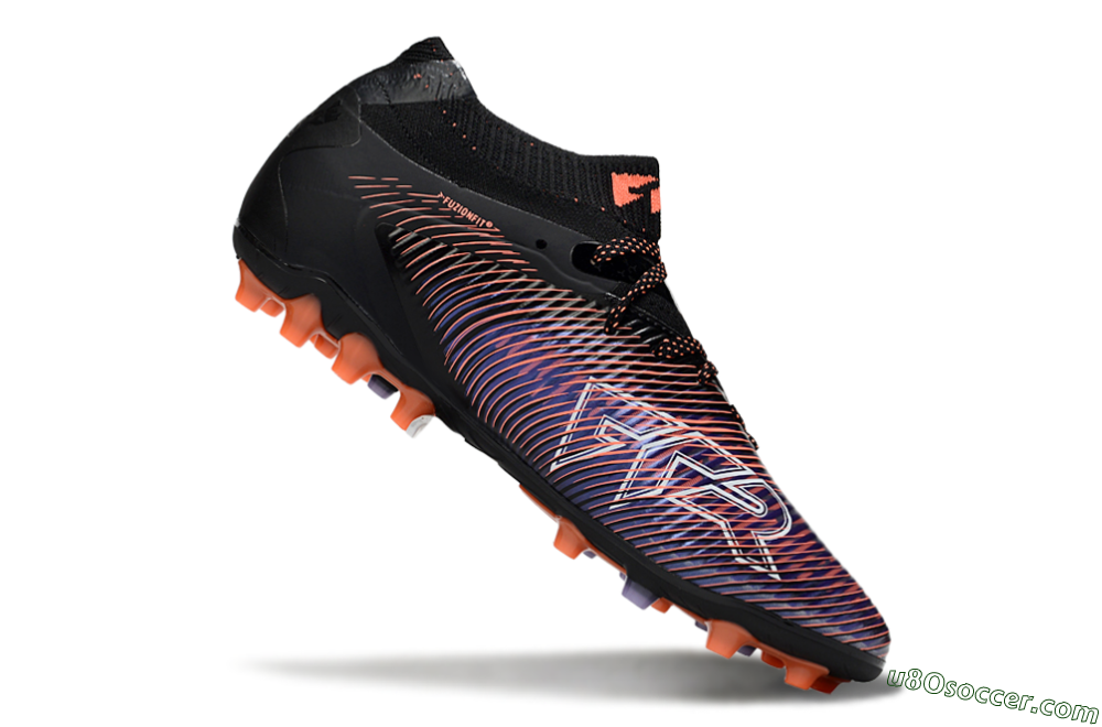 Puma Future 8 Ultimate FG Firm Ground Soccer Cleats - Black/Purple/Orange 4