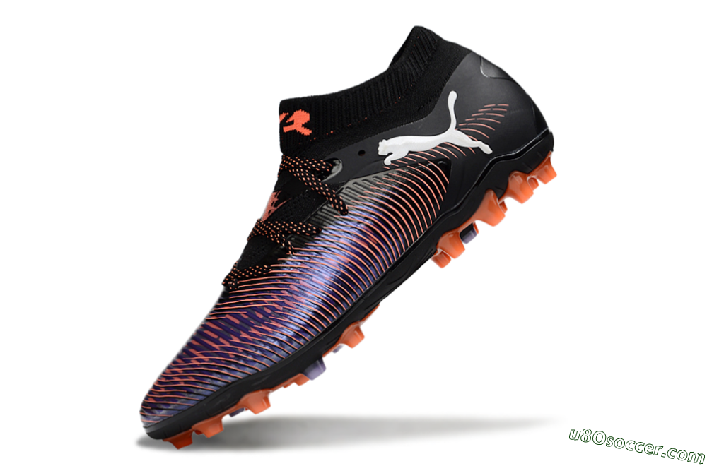 Puma Future 8 Ultimate FG Firm Ground Soccer Cleats - Black/Purple/Orange 5