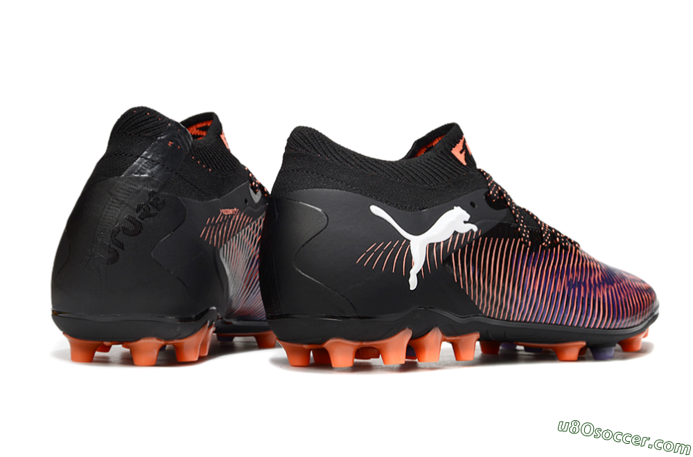 Puma Future 8 Ultimate FG Firm Ground Soccer Cleats - Black/Purple/Orange 6