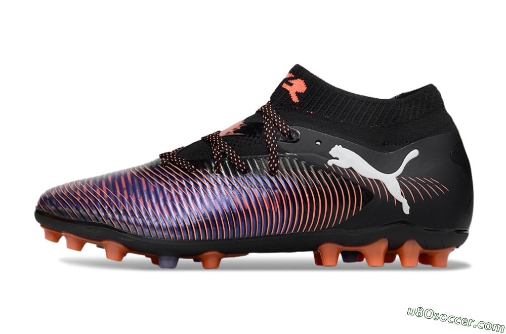 Puma Future 8 Ultimate FG Firm Ground Soccer Cleats - Black/Purple/Orange 2