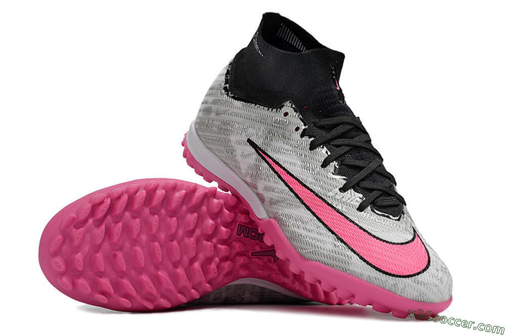 Nike Air Zoom Mercurial Superfly 9 Elite TF Artificial Turf Soccer Shoes - Silver/Black/Pink 0