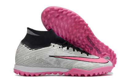 Nike Air Zoom Mercurial Superfly 9 Elite TF Artificial Turf Soccer Shoes - Silver/Black/Pink