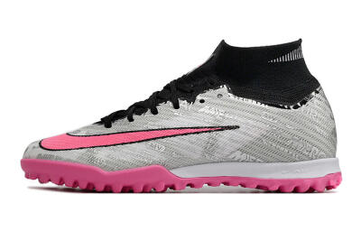 Nike Air Zoom Mercurial Superfly 9 Elite TF Artificial Turf Soccer Shoes - Silver/Black/Pink