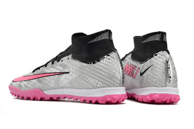 Nike Air Zoom Mercurial Superfly 9 Elite TF Artificial Turf Soccer Shoes - Silver/Black/Pink