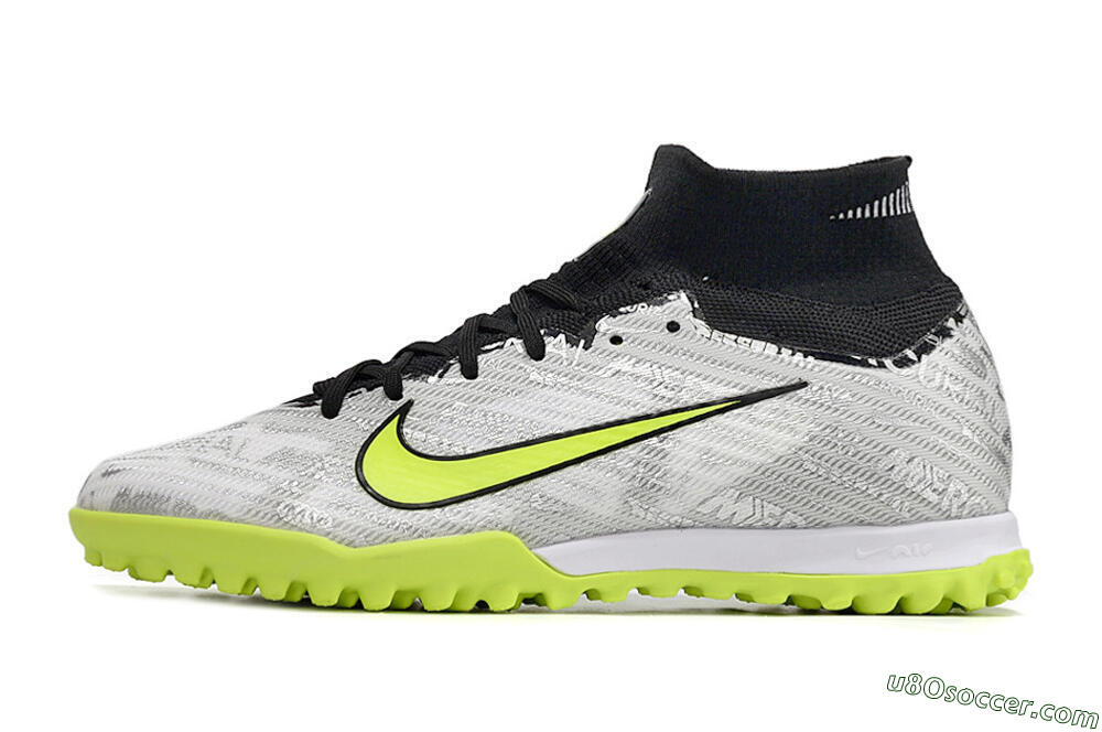 Nike Air Zoom Mercurial Superfly 9 Elite TF Artificial Turf Soccer Shoes - Silver/Black/Yellow 2