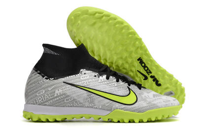 Nike Air Zoom Mercurial Superfly 9 Elite TF Artificial Turf Soccer Shoes - Silver/Black/Yellow