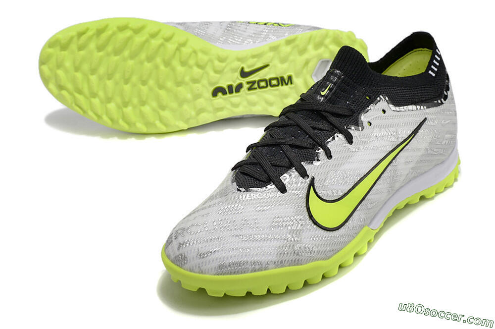 Nike Air Zoom Mercurial Vapor 15 Elite TF Artificial Turf Soccer Shoes - Silver/Yellow/Black 3