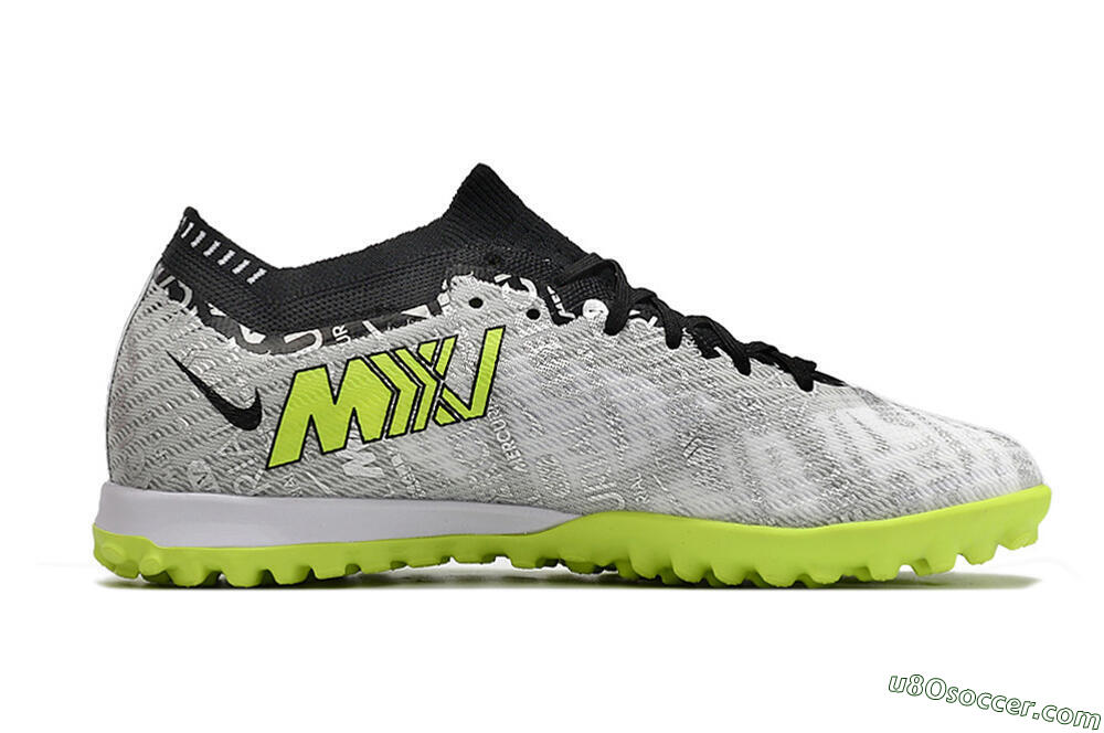 Nike Air Zoom Mercurial Vapor 15 Elite TF Artificial Turf Soccer Shoes - Silver/Yellow/Black 5