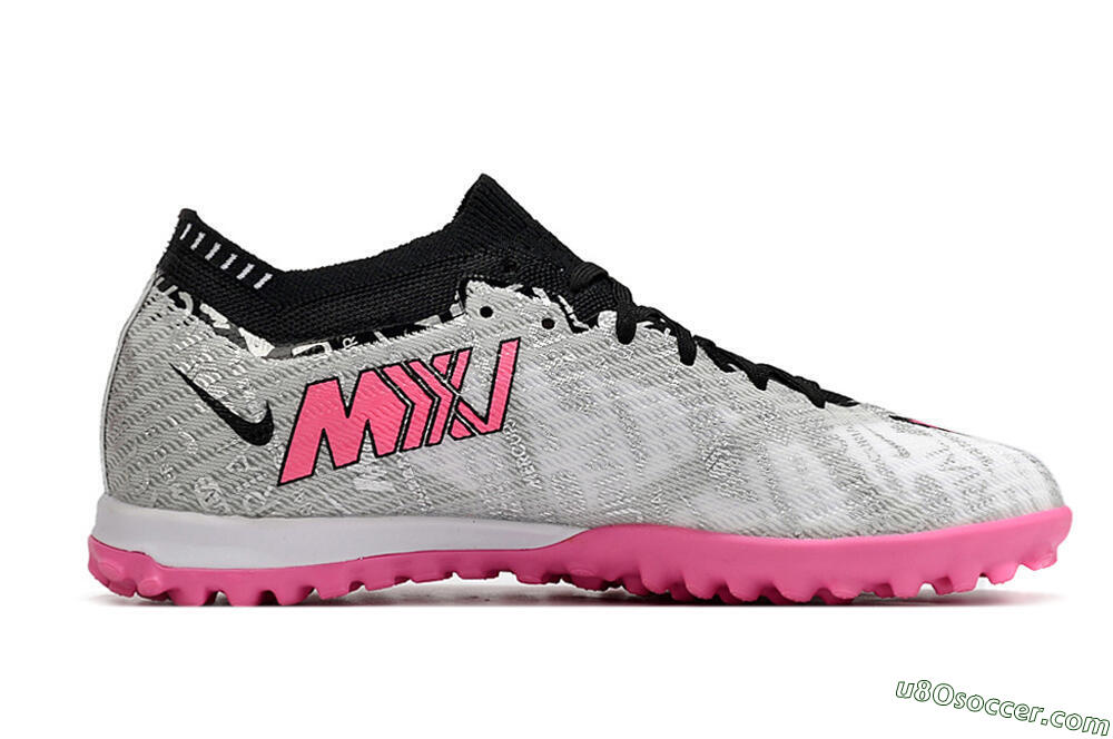 Nike Air Zoom Mercurial Vapor 15 Elite TF Artificial Turf Soccer Shoes - Silver/Pink/Black 4
