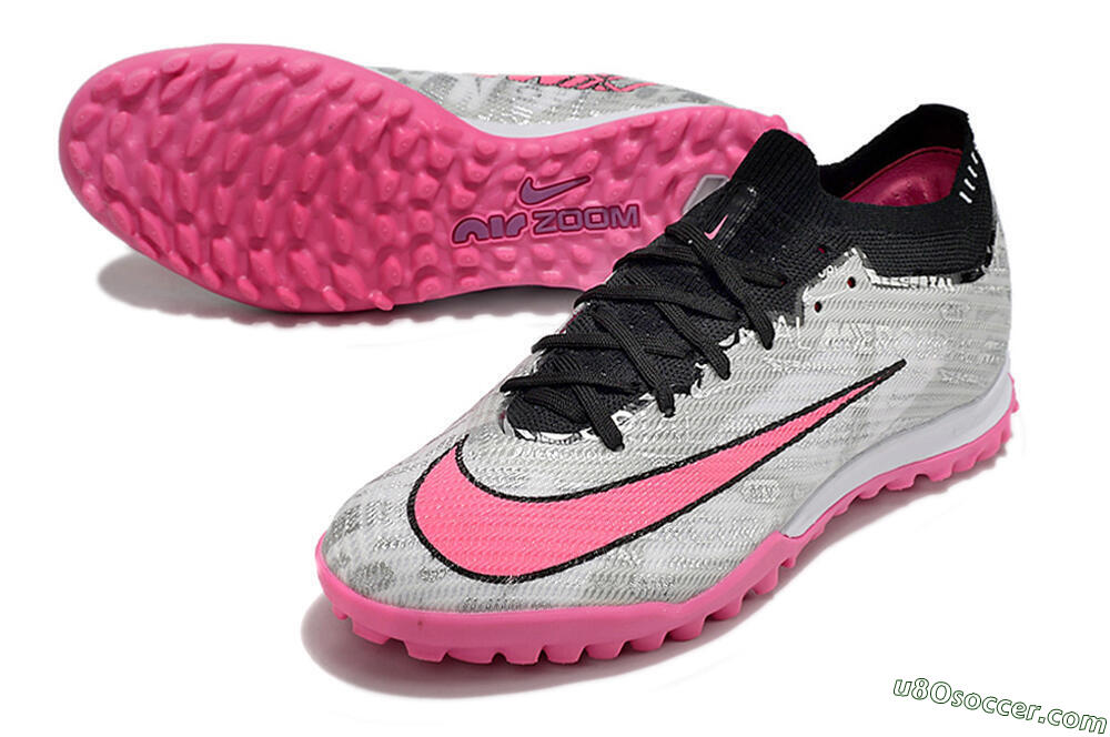 Nike Air Zoom Mercurial Vapor 15 Elite TF Artificial Turf Soccer Shoes - Silver/Pink/Black 3