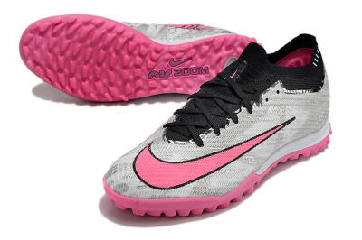Nike Air Zoom Mercurial Vapor 15 Elite TF Artificial Turf Soccer Shoes - Silver/Pink/Black
