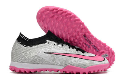 Nike Air Zoom Mercurial Vapor 15 Elite TF Artificial Turf Soccer Shoes - Silver/Pink/Black