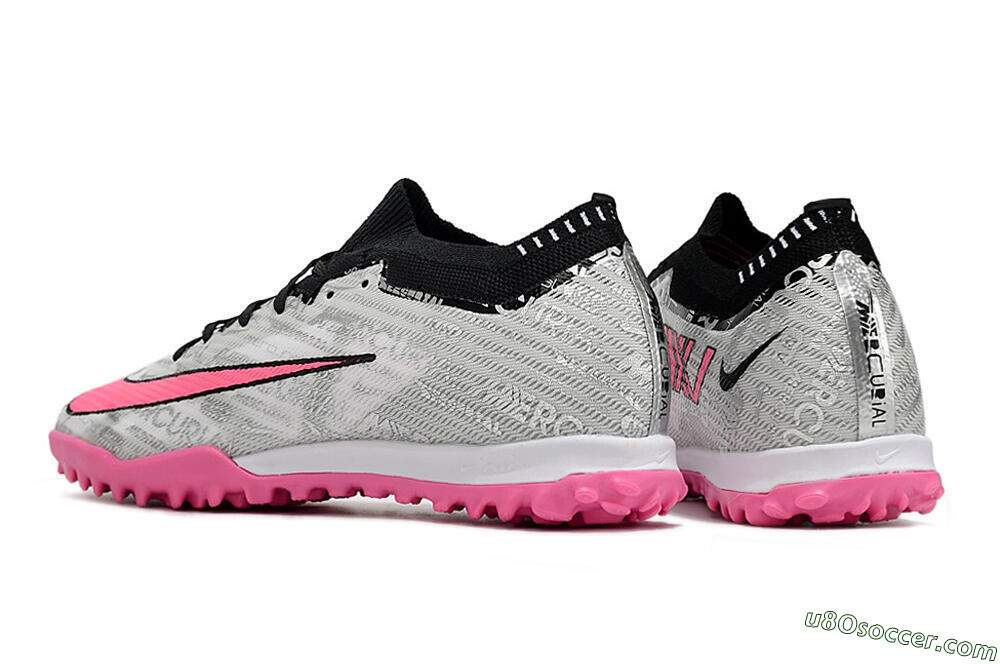 Nike Air Zoom Mercurial Vapor 15 Elite TF Artificial Turf Soccer Shoes - Silver/Pink/Black 5