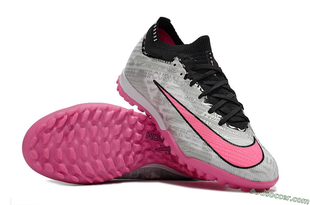 Nike Air Zoom Mercurial Vapor 15 Elite TF Artificial Turf Soccer Shoes - Silver/Pink/Black 0