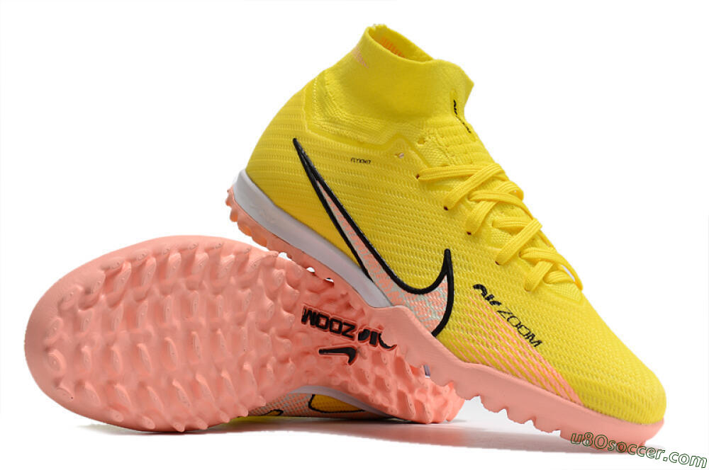 Nike Air Zoom Mercurial Superfly 9 Elite TF Artificial Turf Soccer Shoes - Yellow/Pink/Black 0