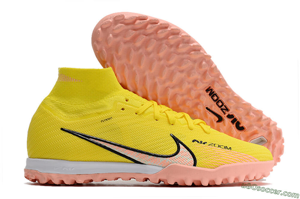 Nike Air Zoom Mercurial Superfly 9 Elite TF Artificial Turf Soccer Shoes - Yellow/Pink/Black 1