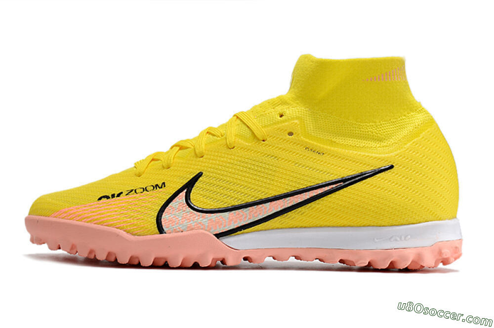 Nike Air Zoom Mercurial Superfly 9 Elite TF Artificial Turf Soccer Shoes - Yellow/Pink/Black 2