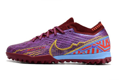Nike Air Zoom Mercurial Vapor 15 Elite TF Artificial Turf Soccer Shoes - Purple/Gold/Blue