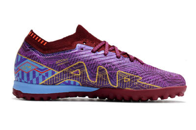 Nike Air Zoom Mercurial Vapor 15 Elite TF Artificial Turf Soccer Shoes - Purple/Gold/Blue