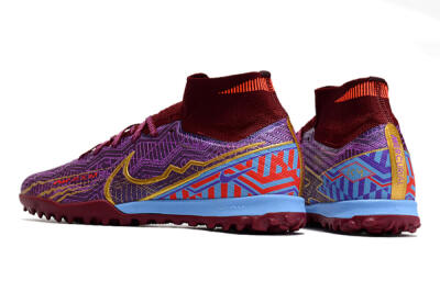 Nike Air Zoom Mercurial Superfly 9 Elite TF Artificial Turf Soccer Shoes - Purple/Black/Gold
