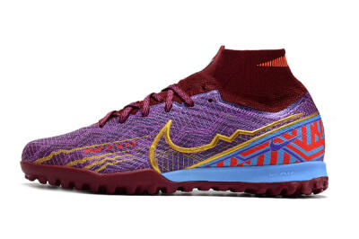 Nike Air Zoom Mercurial Superfly 9 Elite TF Artificial Turf Soccer Shoes - Purple/Black/Gold