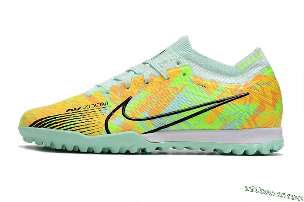 Nike Air Zoom Mercurial Vapor 15 Elite TF Artificial Turf Soccer Shoes - Jade/Yellow/Black 2