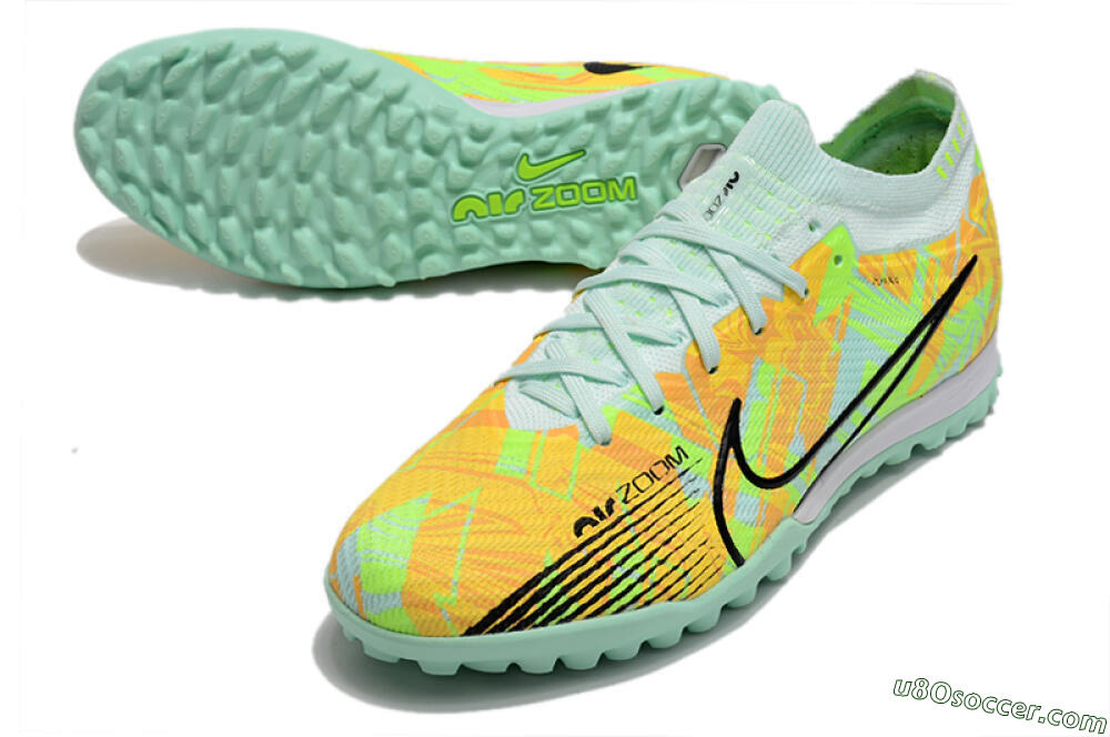 Nike Air Zoom Mercurial Vapor 15 Elite TF Artificial Turf Soccer Shoes - Jade/Yellow/Black 3