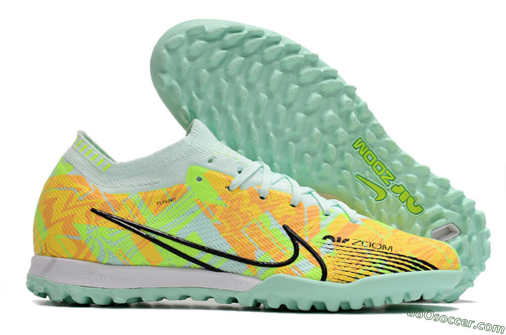 Nike Air Zoom Mercurial Vapor 15 Elite TF Artificial Turf Soccer Shoes - Jade/Yellow/Black 1