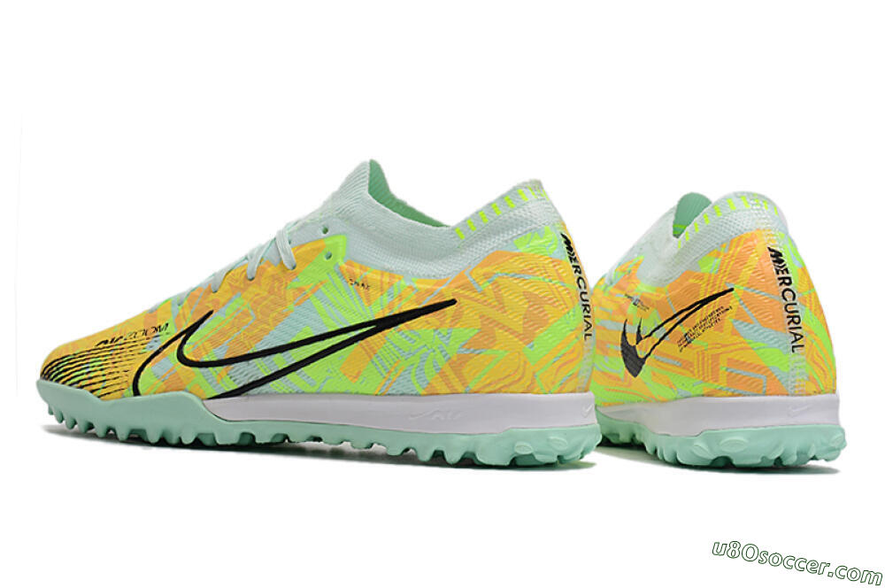 Nike Air Zoom Mercurial Vapor 15 Elite TF Artificial Turf Soccer Shoes - Jade/Yellow/Black 5