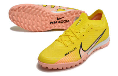 Nike Air Zoom Mercurial Vapor 15 Elite TF Artificial Turf Soccer Shoes - Yellow/Pink/Black