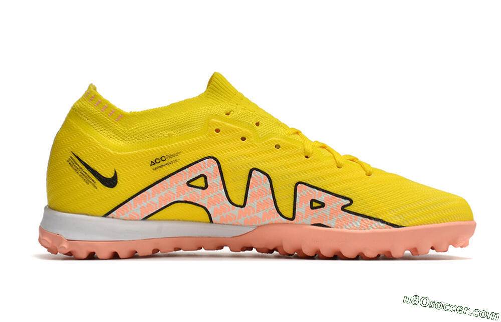 Nike Air Zoom Mercurial Vapor 15 Elite TF Artificial Turf Soccer Shoes - Yellow/Pink/Black 4