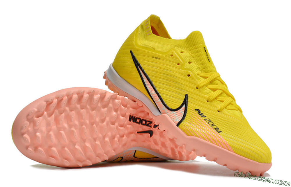 Nike Air Zoom Mercurial Vapor 15 Elite TF Artificial Turf Soccer Shoes - Yellow/Pink/Black 0