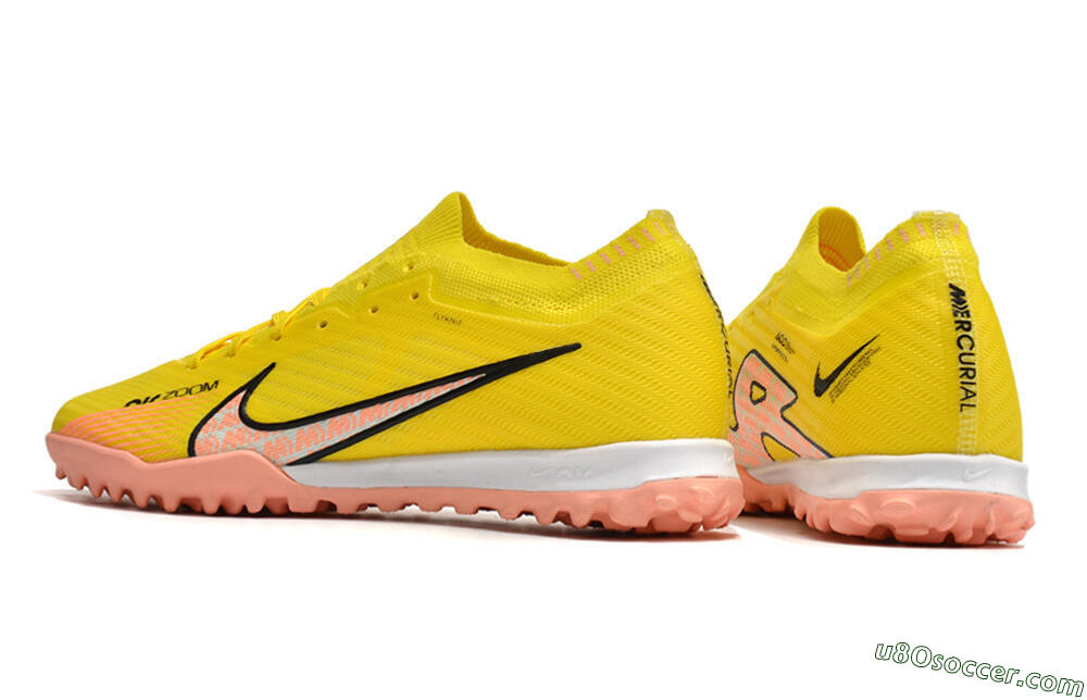 Nike Air Zoom Mercurial Vapor 15 Elite TF Artificial Turf Soccer Shoes - Yellow/Pink/Black 5