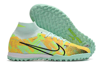 Nike Air Zoom Mercurial Superfly 9 Elite TF Artificial Turf Soccer Shoes - Jade/Yellow/Black