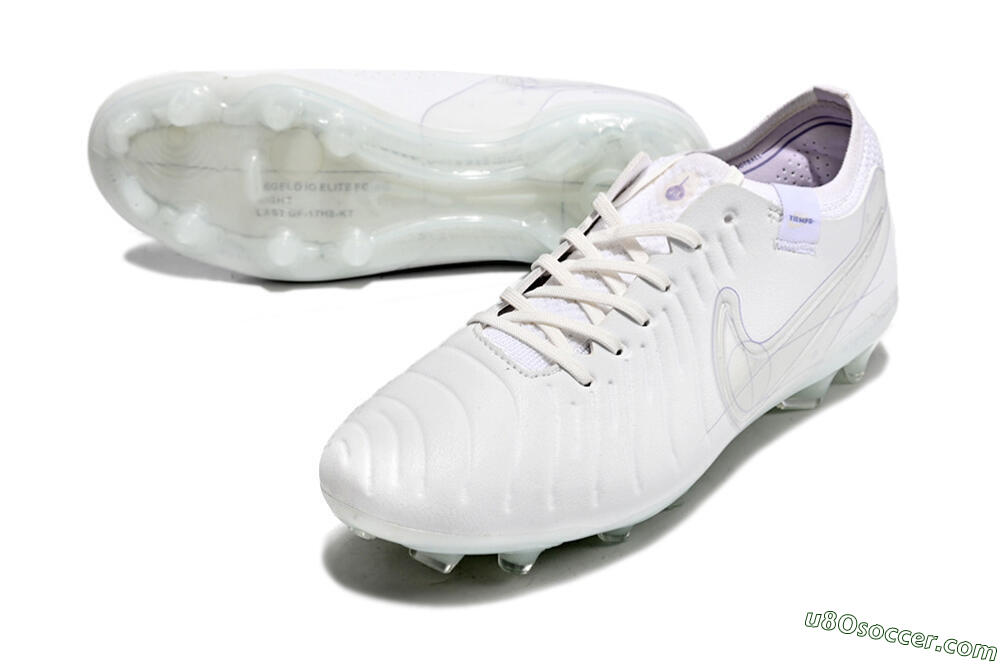 Nike Tiempo Legend 9 Elite FG Firm Ground Soccer Cleats - Beige/Purple 3
