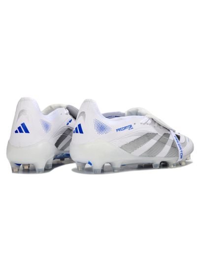 Adidas Predator 25 Foldover Tongue FG Firm Ground Soccer Cleats - White/Silver/Blue