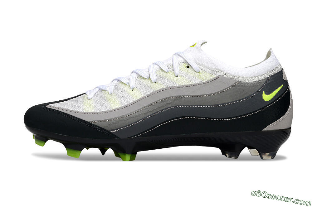 Nike Air Zoom Mercurial Vapor 16 Elite FG Firm Ground Soccer Cleats - White/Grey/Black 2