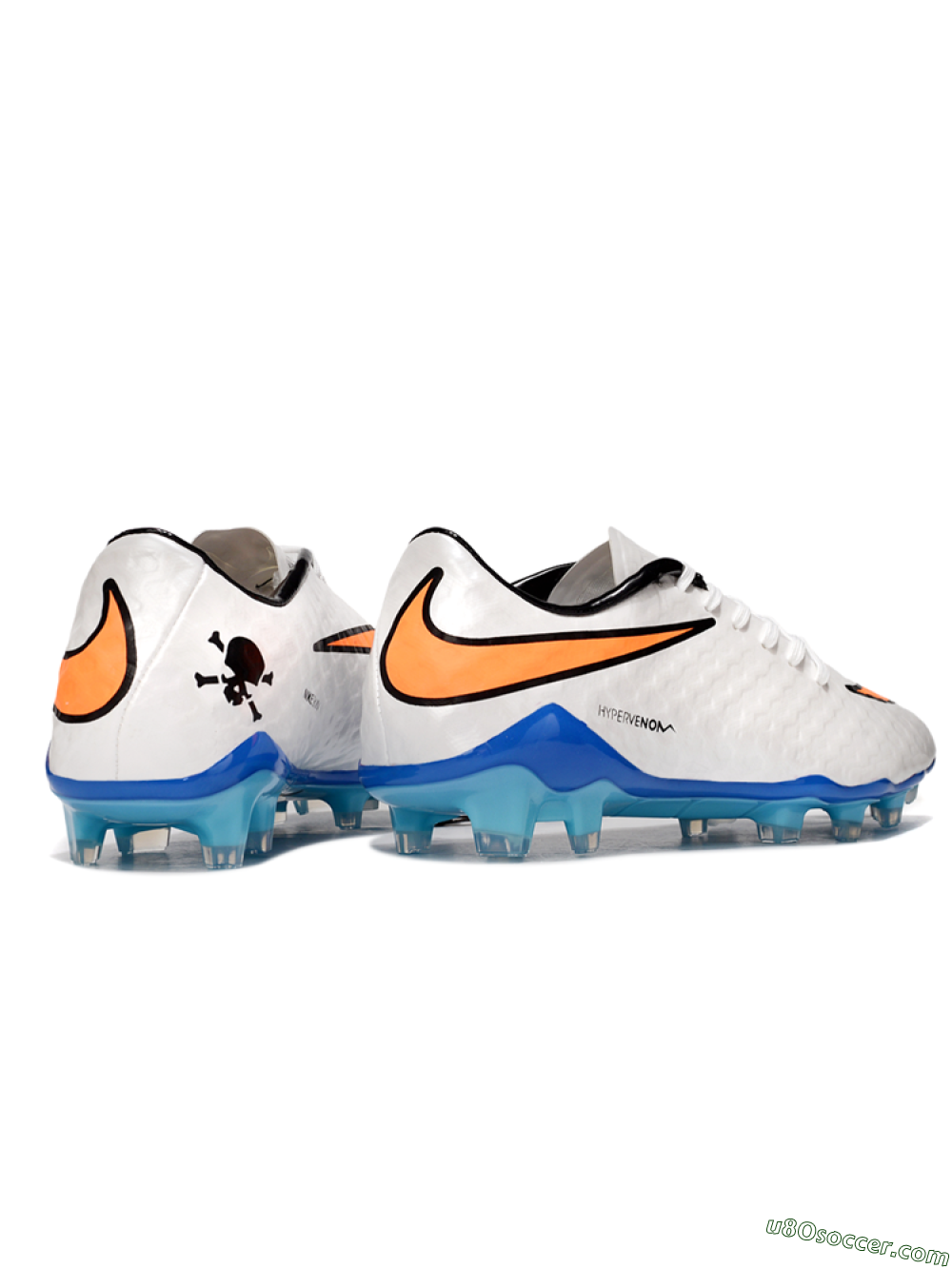 Nike Hypervenom Phantom FG Firm Ground Soccer Cleats - White/Orange/Black 6