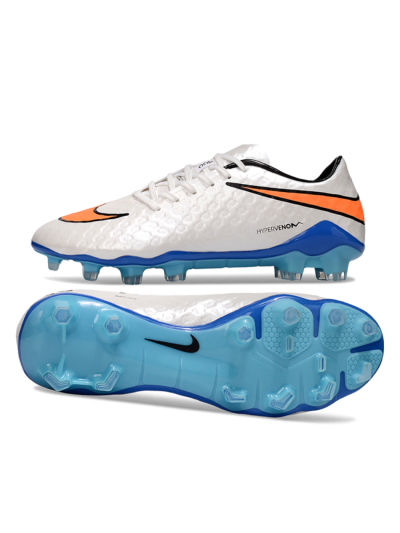 Nike Hypervenom Phantom FG Firm Ground Soccer Cleats - White/Orange/Black