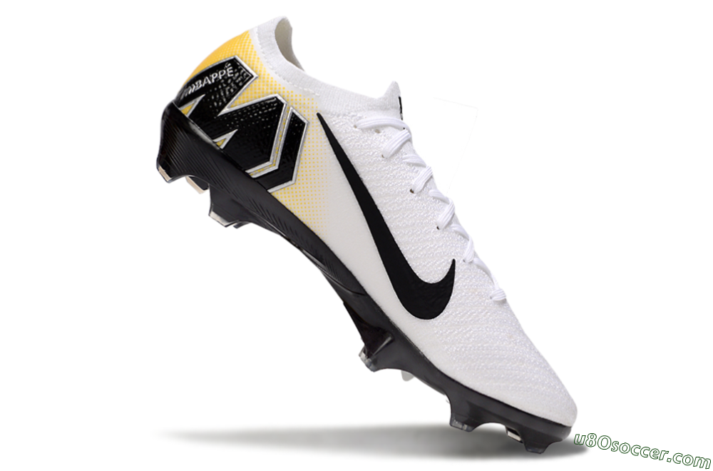 KM x Nike Air Zoom Mercurial Vapor 16 Elite FG Firm Ground Soccer Cleats - White/Black/Yellow 4