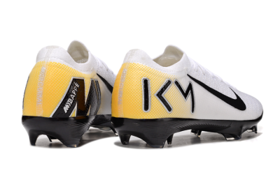 KM x Nike Air Zoom Mercurial Vapor 16 Elite FG Firm Ground Soccer Cleats - White/Black/Yellow